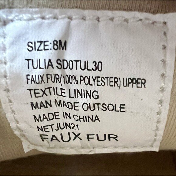 Splendid Tulia Tan Beiege Faux Fur Slip On Sneaker Shoes Women’s Size 8 M - Picture 8 of 16